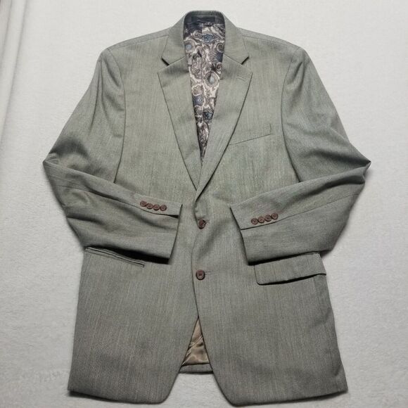 Lauren Ralph Lauren 42L Blazer Sport Coat Jacket 2 Button Gray Basic Business - Picture 1 of 9